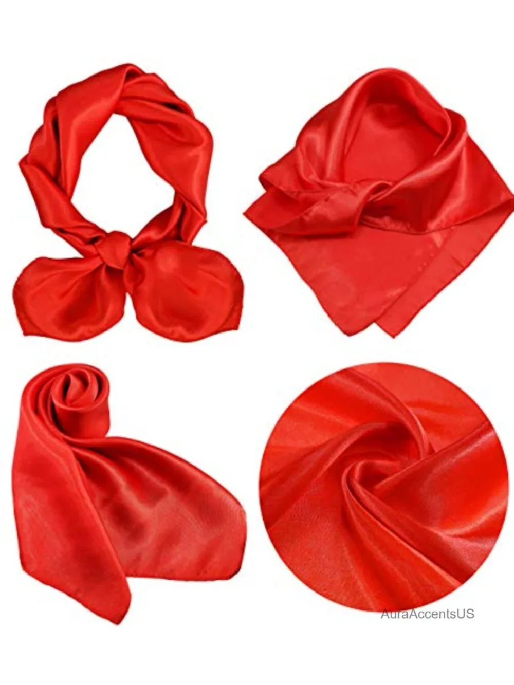 12 Pack Satin Square Scarves Bundle Multicolor Head Neck Wraps